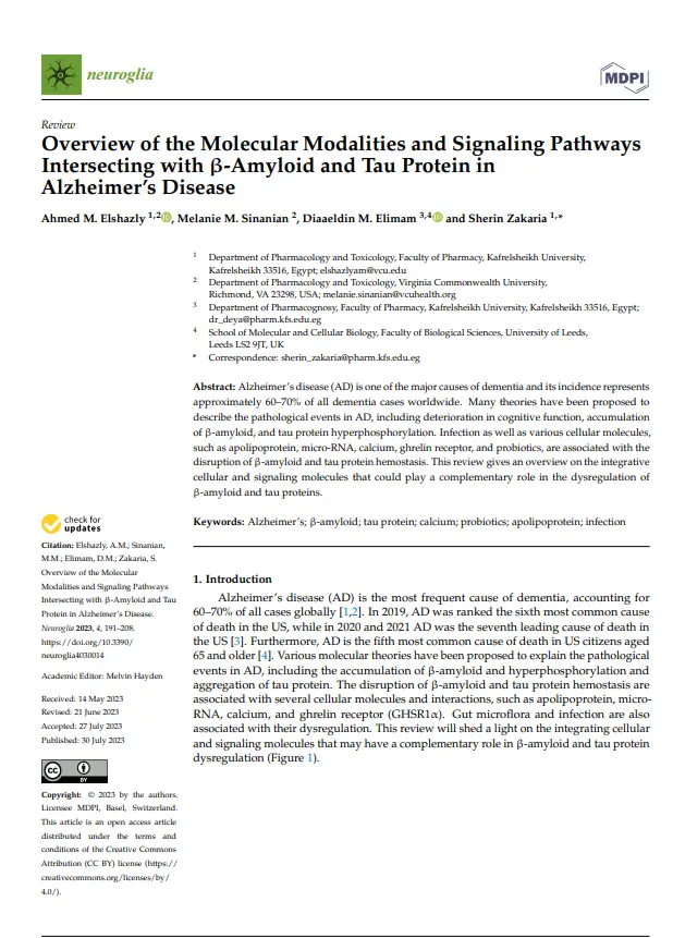 Overview of the Molecular Modalities and Signaling Pathways Intersecting with β-Amyloid and Tau Protein in Alzheimer’s Disease